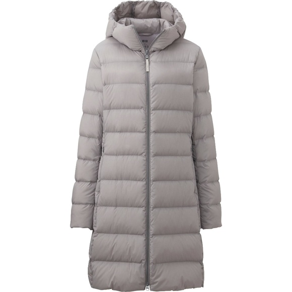 women ultra light down stretch hooded coat